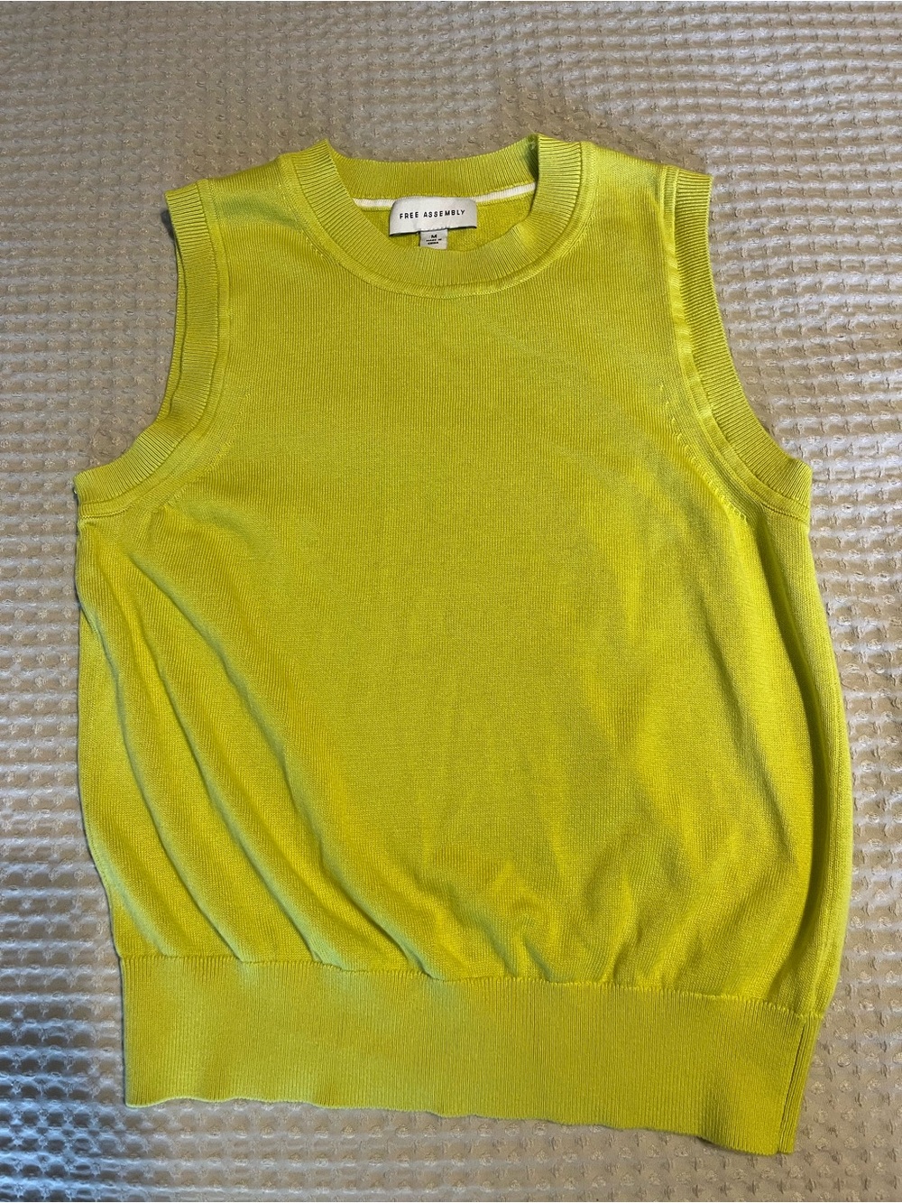 Vince Neon Yellow Sleeveless Knit Tank